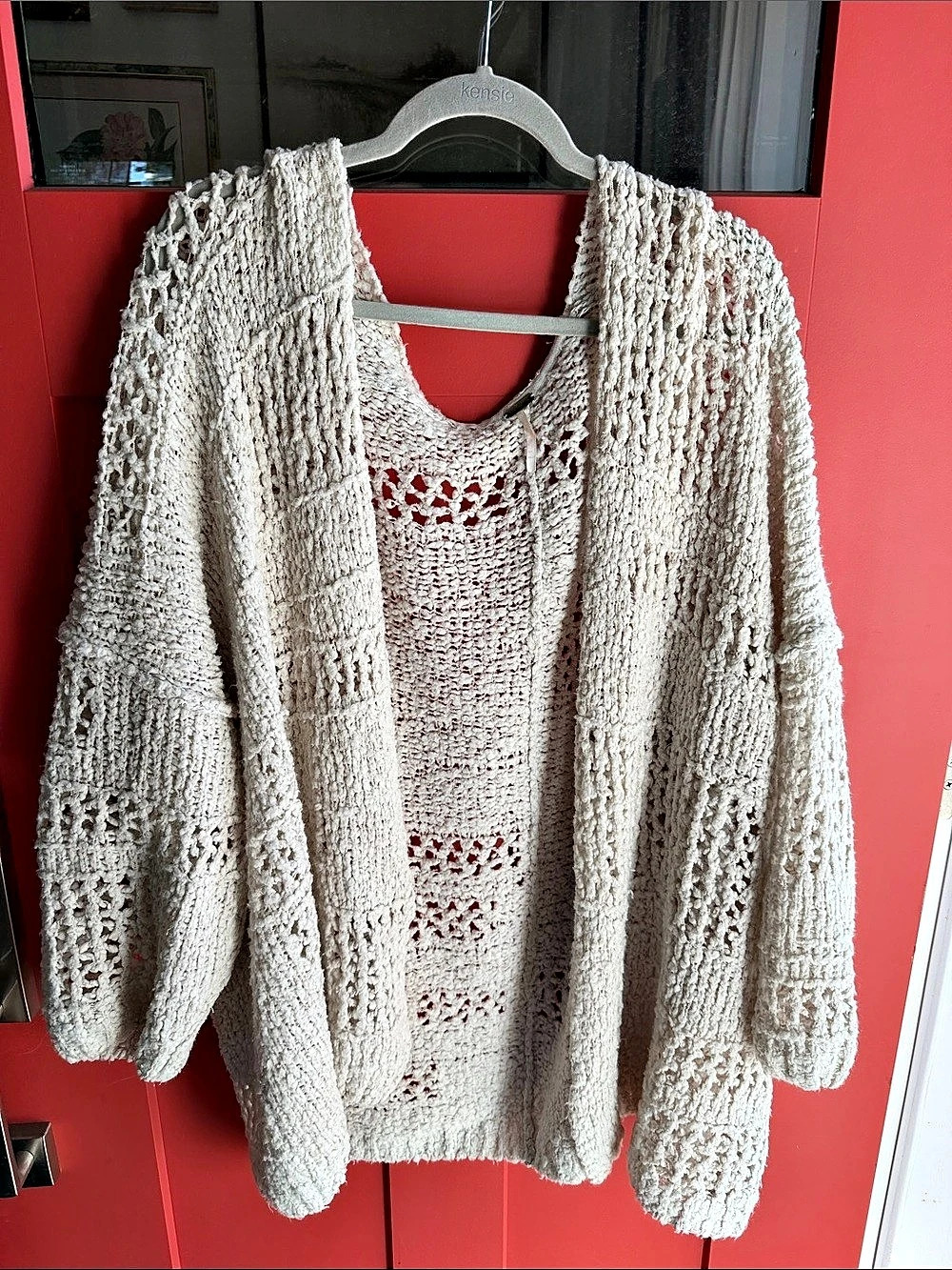 Free People Open Front Knit Cardigan in Cream Like New